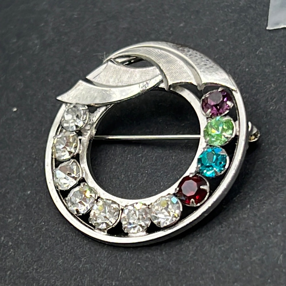 Vintage Catamore 12k GF Rhinestone brooch
